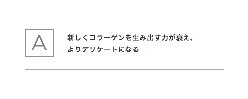 新しくコラーゲンを生み出す力が衰え、よりデリケートになる